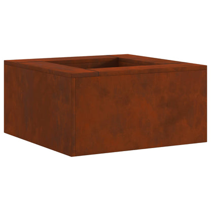 Fire Pit Brown 80 x 80 x 40 cm Weathering Steel