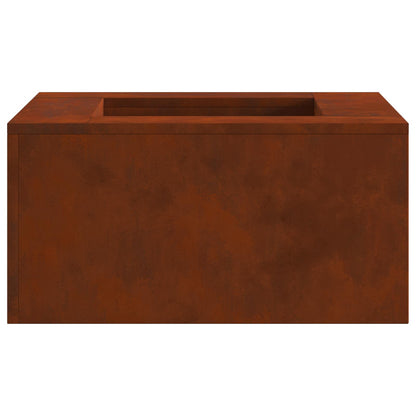 Fire Pit Brown 80 x 80 x 40 cm Weathering Steel