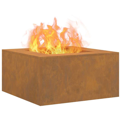 Fire Pit Brown 80 x 80 x 40 cm Weathering steel