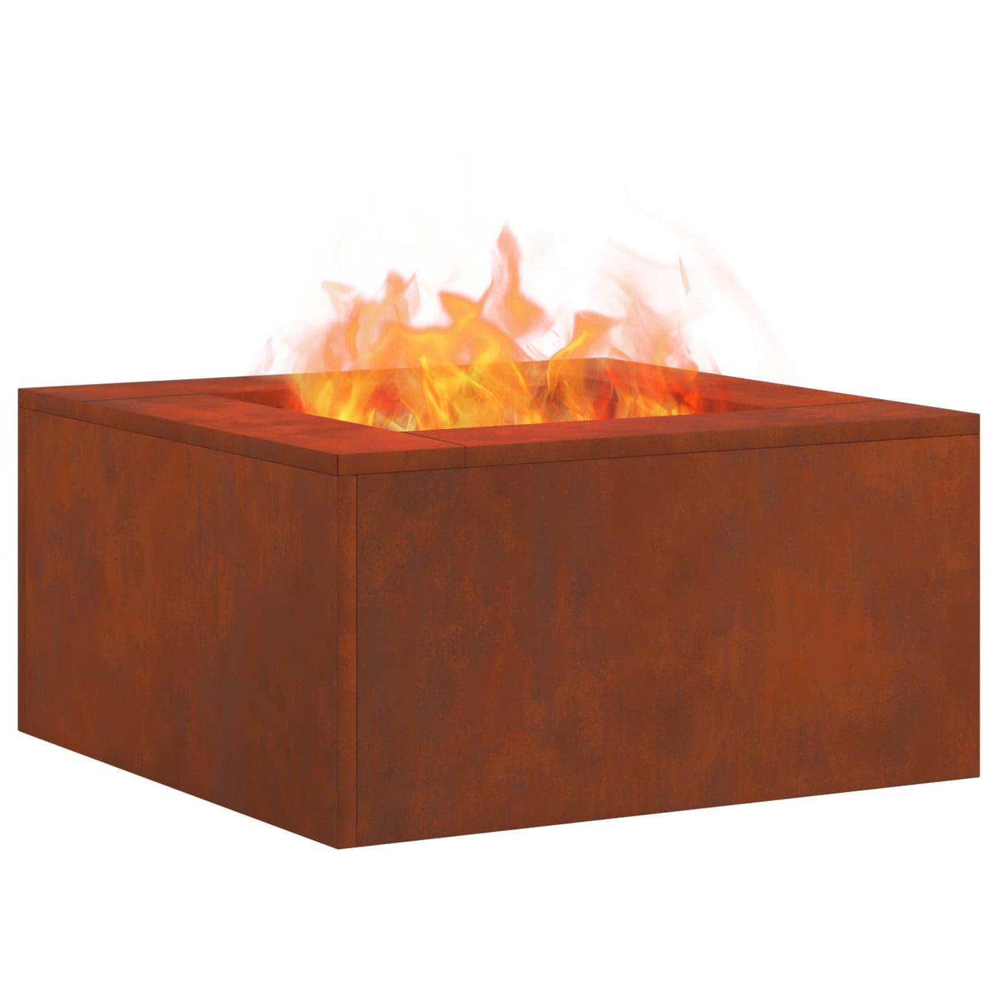 Fire Pit Brown 80 x 80 x 40 cm Weathering Steel