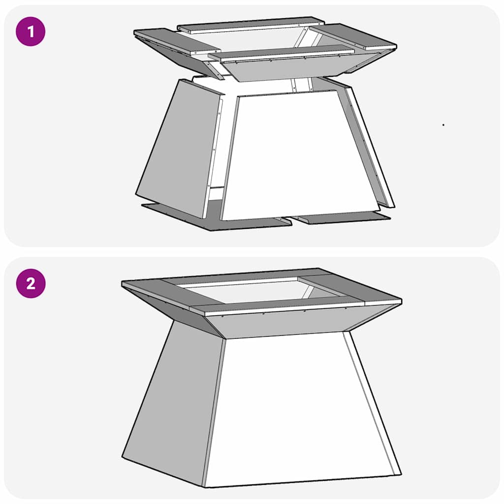 Fire Pit Black 48 x 48 x 40 cm Steel