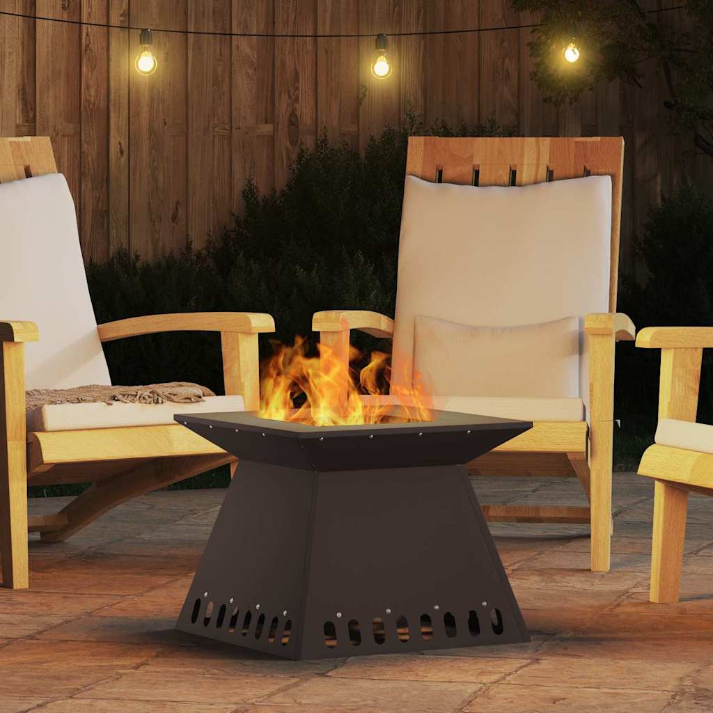 Fire Pit Black 48 x 48 x 40 cm Steel