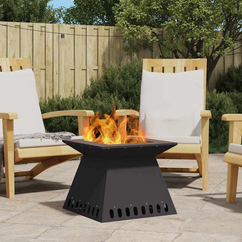 Fire Pit Black 48 x 48 x 40 cm Steel
