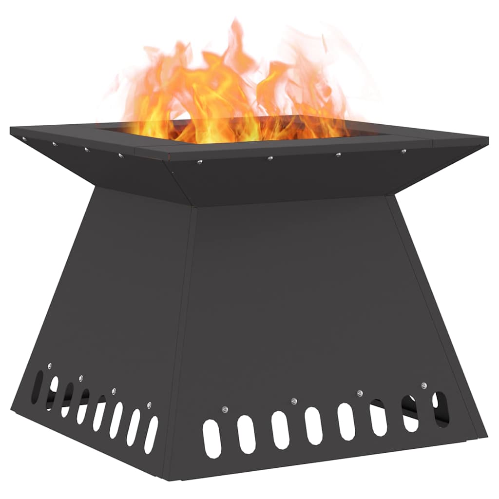 Fire Pit Black 48 x 48 x 40 cm Steel