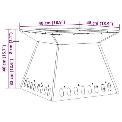 Fire Pit Black 48 x 48 x 40 cm Steel