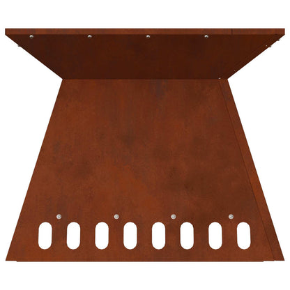 Fire Pit Brown 48 x 48 x 40 cm Weathering Steel