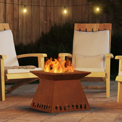 Fire Pit Brown 48 x 48 x 40 cm Weathering Steel
