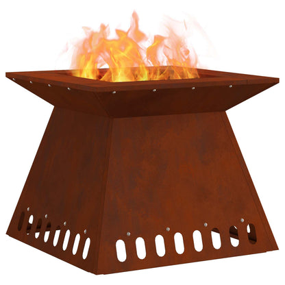 Fire Pit Brown 48 x 48 x 40 cm Weathering Steel