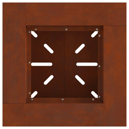 Fire Pit Brown 48 x 48 x 40 cm Weathering Steel