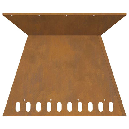 Fire Pit Brown 60 x 60 x 50 cm Weathering steel