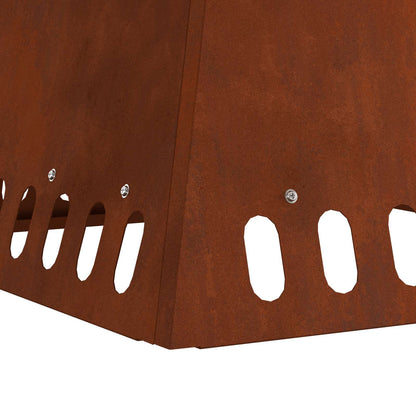 Fire Pit Brown 60 x 60 x 50 cm Weathering Steel