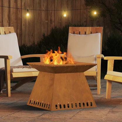 Fire Pit Brown 60 x 60 x 50 cm Weathering steel