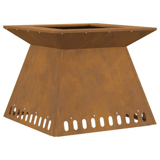 Fire Pit Brown 60 x 60 x 50 cm Weathering steel
