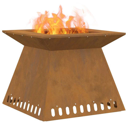 Fire Pit Brown 60 x 60 x 50 cm Weathering steel