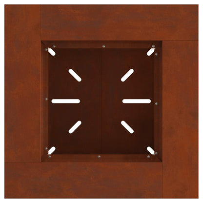Fire Pit Brown 60 x 60 x 50 cm Weathering Steel
