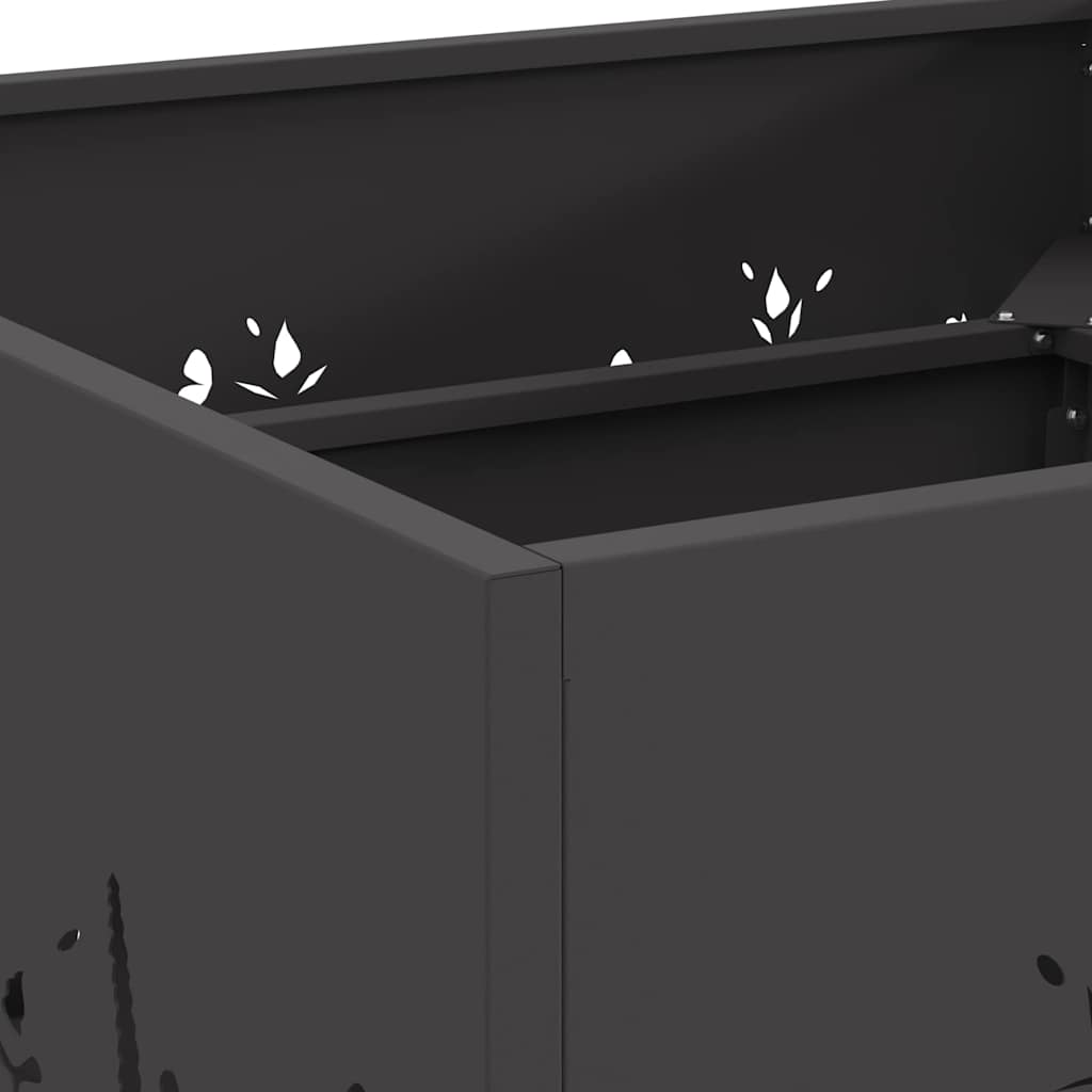 Fire Pit Black 60 x 60 x 30 cm Steel