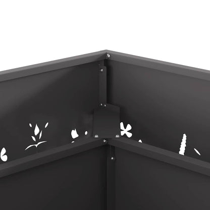 Fire Pit Black 60 x 60 x 30 cm Steel