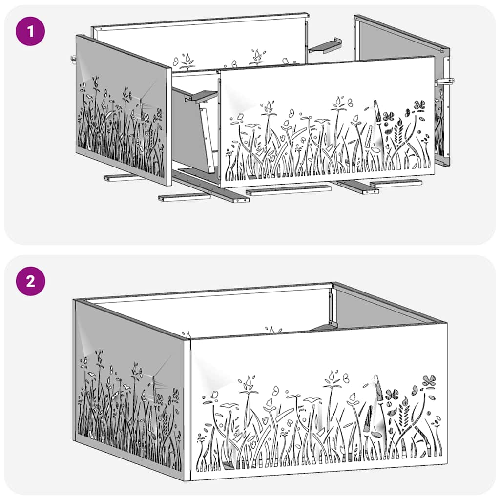 Fire Pit Black 60 x 60 x 30 cm Steel