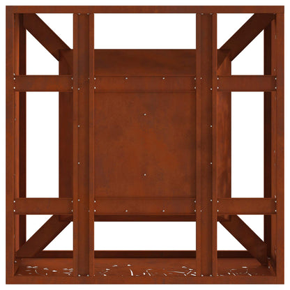 Fire Pit Brown 60 x 60 x 30 cm Weathering Steel