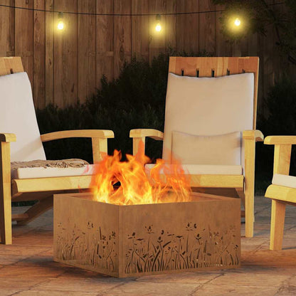 Fire Pit Brown 60 x 60 x 30 cm Steel