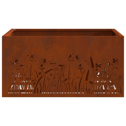 Fire Pit Brown 60 x 60 x 30 cm Weathering Steel