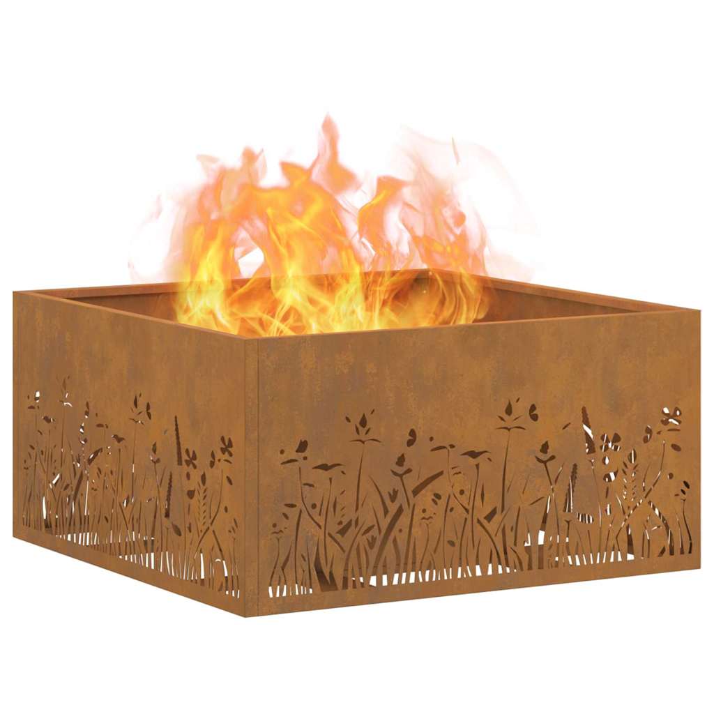 Fire Pit Brown 60 x 60 x 30 cm Steel