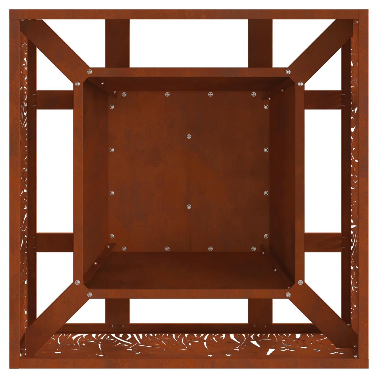 Fire Pit Brown 60 x 60 x 30 cm Weathering Steel