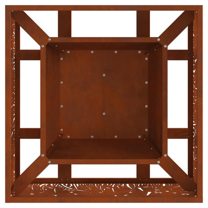 Fire Pit Brown 60 x 60 x 30 cm Weathering Steel