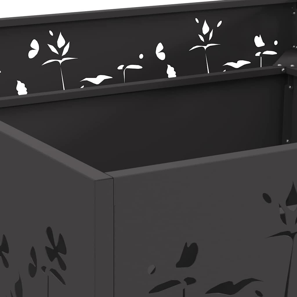 Fire Pit Black 80 x 80 x 30 cm Steel