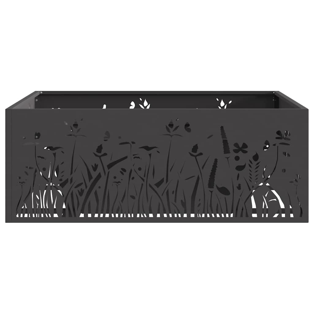 Fire Pit Black 80 x 80 x 30 cm Steel