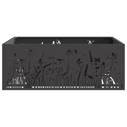 Fire Pit Black 80 x 80 x 30 cm Steel