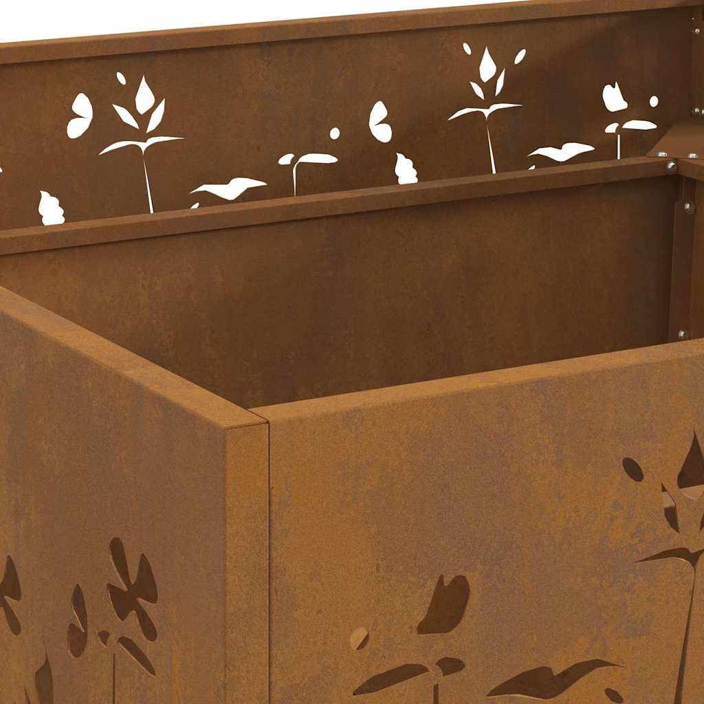 Fire Pit Brown 80 x 80 x 30 cm Weathering steel