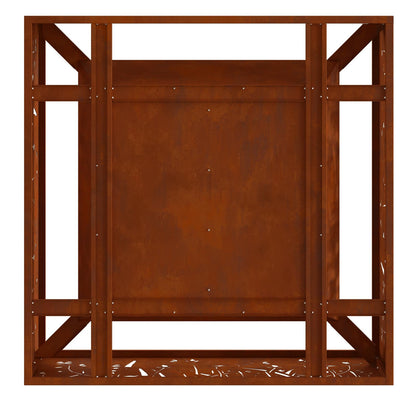 Fire Pit Brown 80 x 80 x 30 cm Weathering Steel