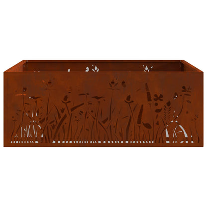 Fire Pit Brown 80 x 80 x 30 cm Weathering Steel