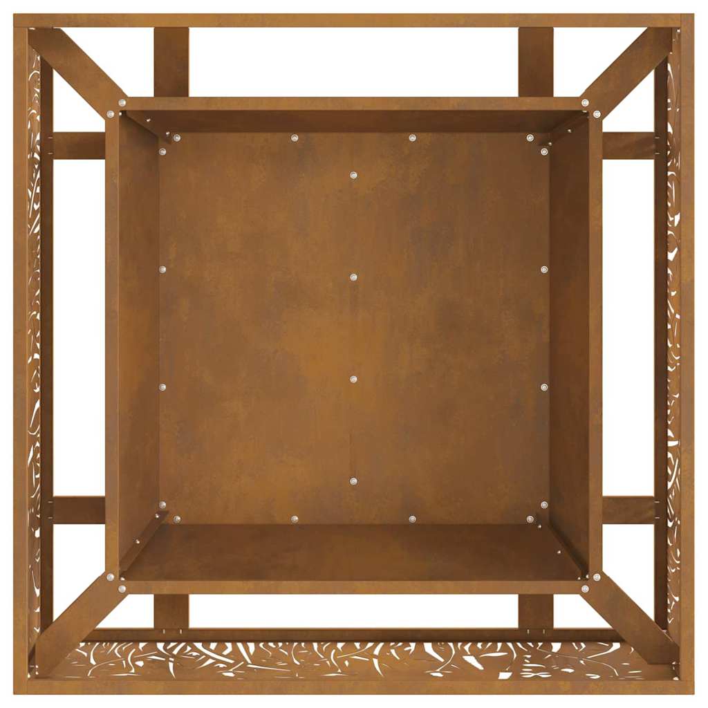 Fire Pit Brown 80 x 80 x 30 cm Weathering steel