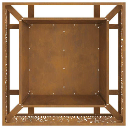 Fire Pit Brown 80 x 80 x 30 cm Weathering steel