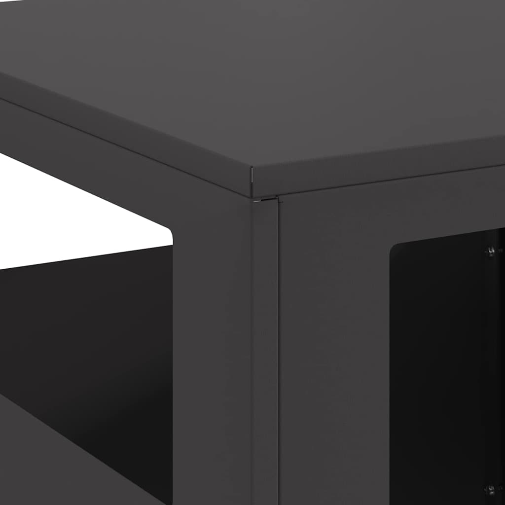 Fire Pit Black 35 x 35 x 100 cm Steel