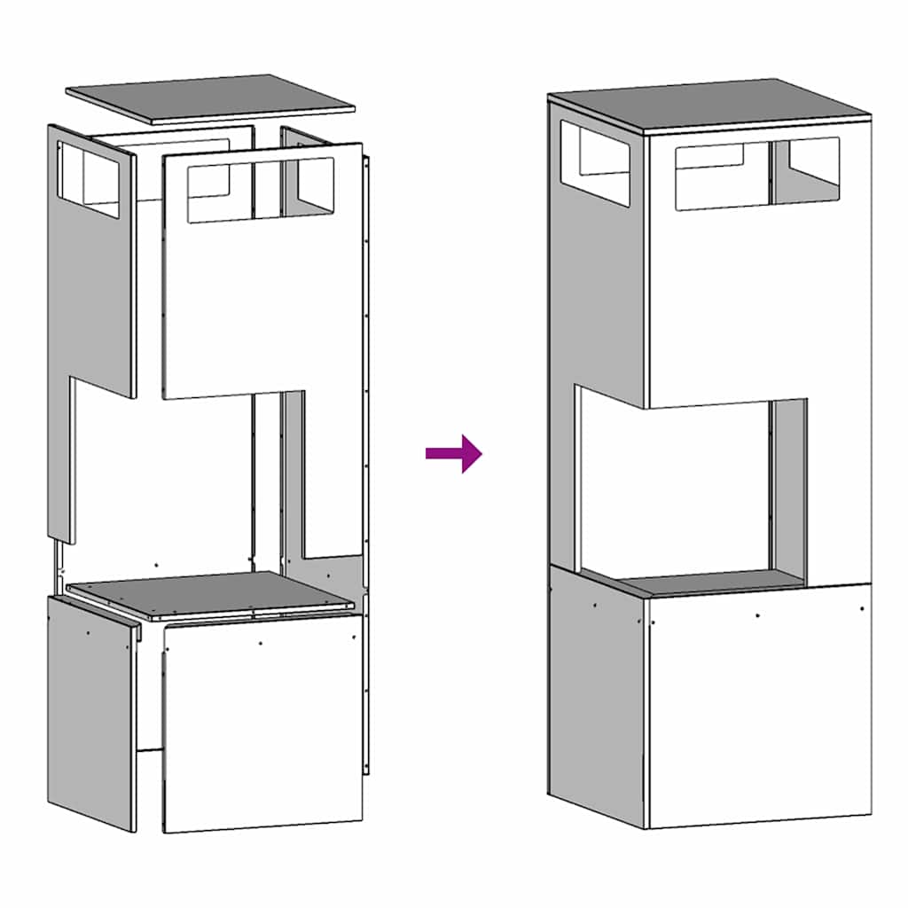 Fire Pit Black 35 x 35 x 100 cm Steel