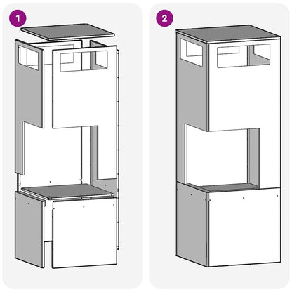 Fire Pit Brown 35 x 35 x 100 cm Steel