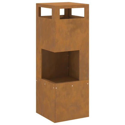 Fire Pit Brown 35 x 35 x 100 cm Steel