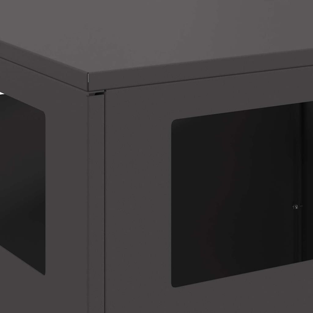 Fire Pit Black 50 x 50 x 100 cm Steel