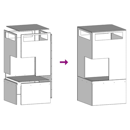 Fire Pit Black 50 x 50 x 100 cm Steel