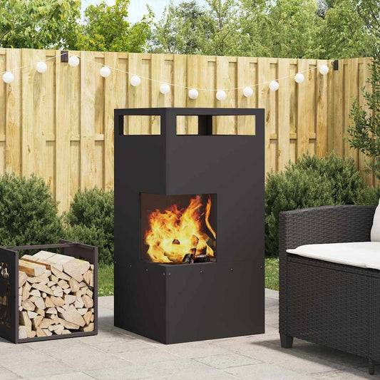Fire Pit Black 50 x 50 x 100 cm Steel