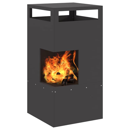 Fire Pit Black 50 x 50 x 100 cm Steel