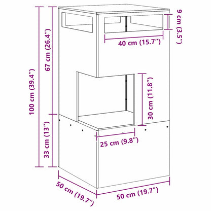 Fire Pit Black 50 x 50 x 100 cm Steel