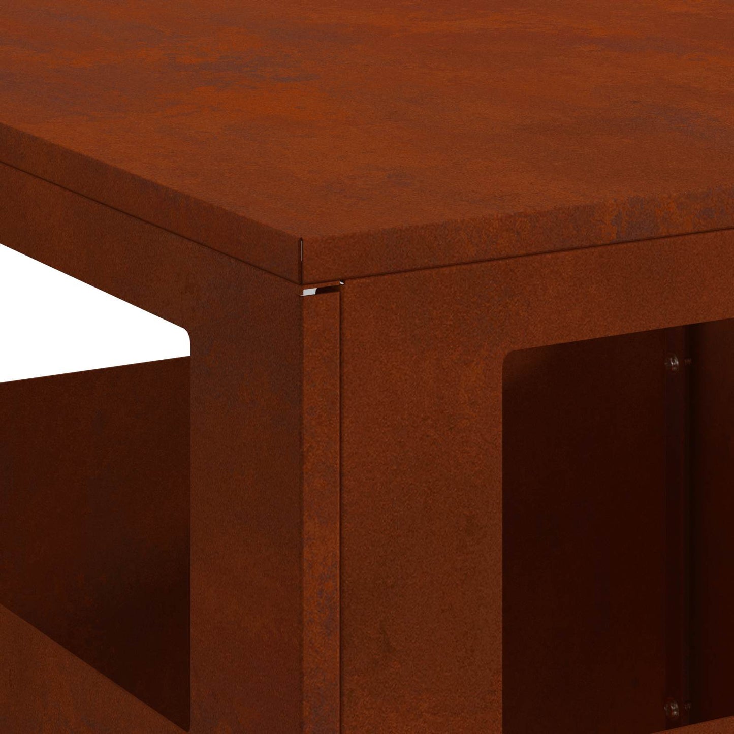 Fire Pit Brown 50 x 50 x 100 cm Weathering Steel