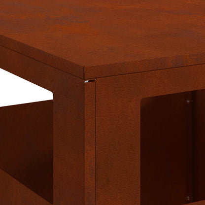 Fire Pit Brown 50 x 50 x 100 cm Weathering Steel