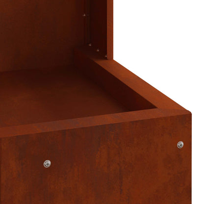 Fire Pit Brown 50 x 50 x 100 cm Weathering Steel