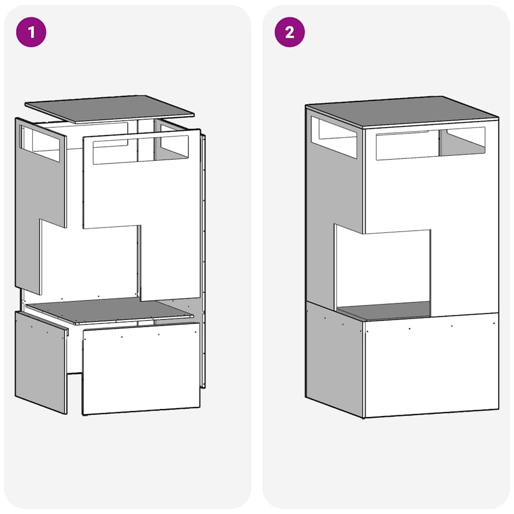 Fire Pit Brown 50 x 50 x 100 cm Steel