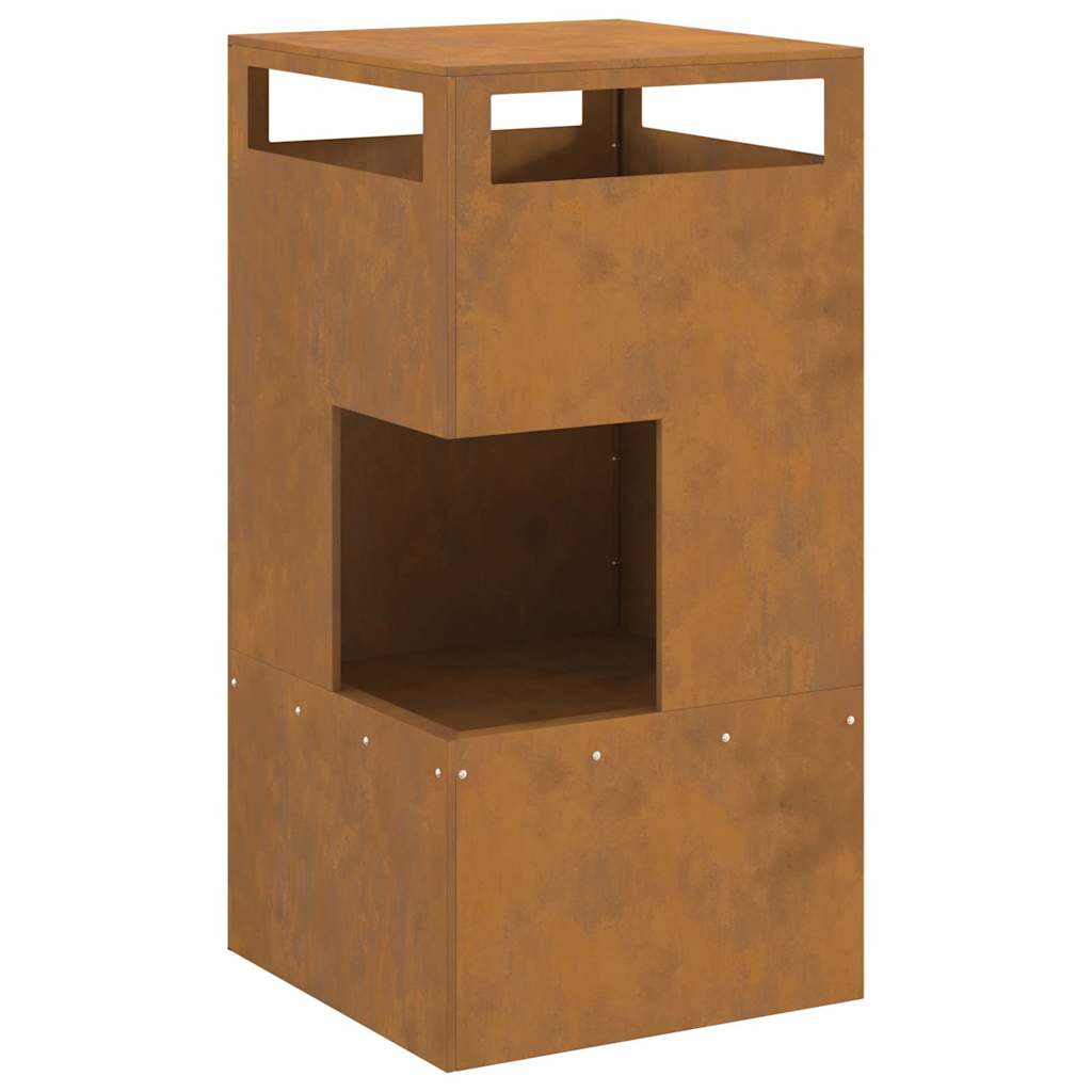 Fire Pit Brown 50 x 50 x 100 cm Steel